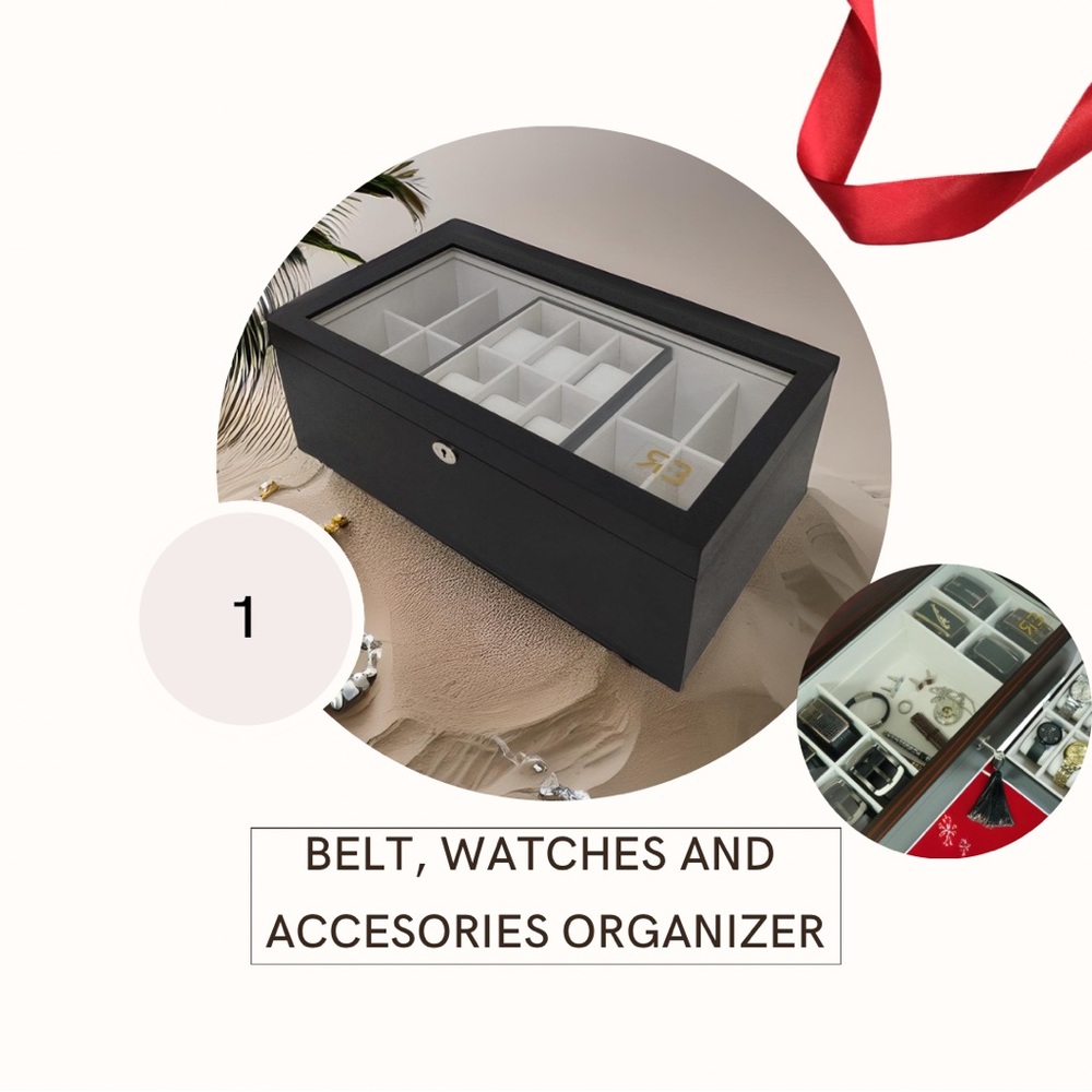2 in 1 Bundle. Jewelry Box & Belt Organizer